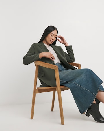 Olive Relaxed Single Breasted Blazer