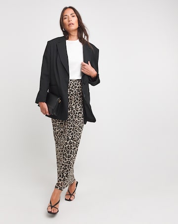 Animal Jersey Mesh Column Maxi Skirt