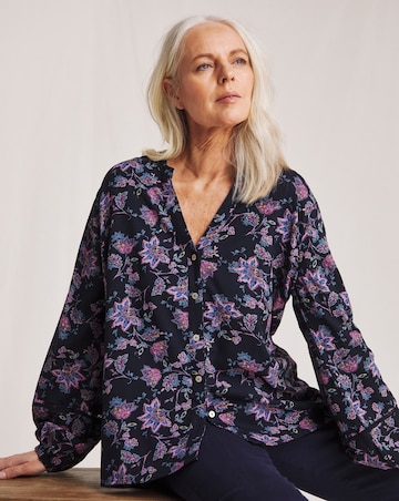 Julipa Lace Trim Printed Blouse