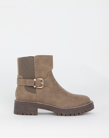 Heavenly Soles Blake Ankle Chelsea Boots with Buckle Detail - Wide Fit (E)