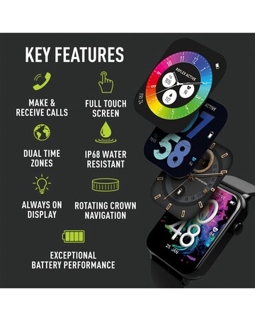Reflex Active Series 30 AMOLED Calling Smart Watch - Black