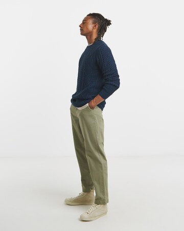 Dark Navy Cable Knit Crew Neck