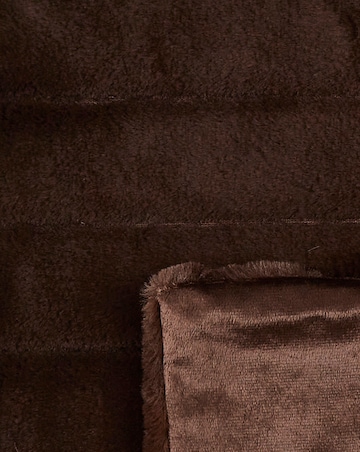 Large Ribbed Faux Fur Throw
