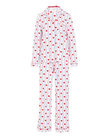 Chelsea Peers Jersey Heatwave Stripe Heart Print Pyjama Set