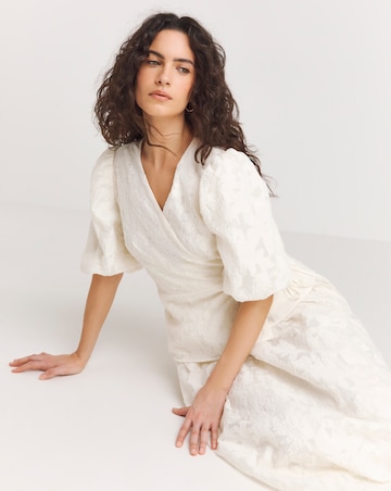 Joanna Hope Textured Wrap Blouse