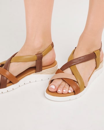 Senna Leather Tubular Sandal Extra Wide EEE Fit