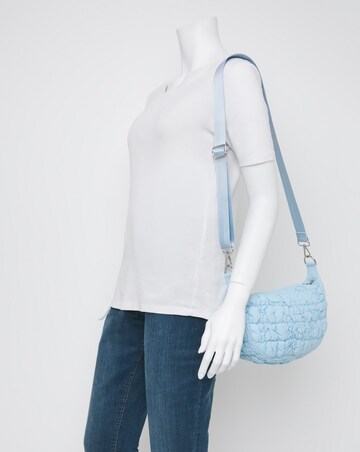 Blue Nylon Popcorn Quilt Crossbody Bag