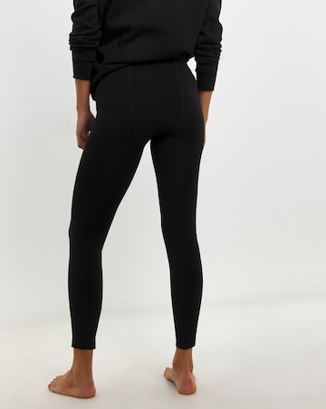 Pretty Secrets (1 Pair) Thermal Velour Fleece Lined Footless Tights Black
