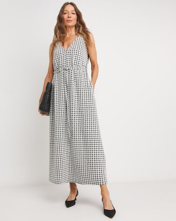 Check Jersey Pinafore Dress