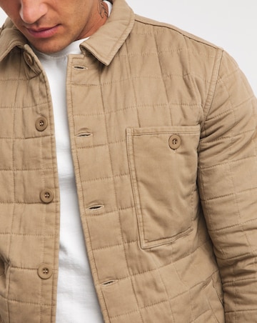 Tan Cotton Quilted Shacket