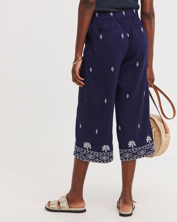 Indigo Embroidered Culottes