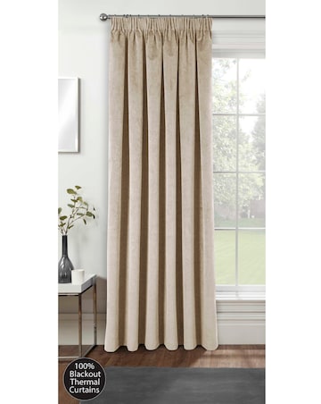 Oxford Thermal Velvet Pencil Pleat Door Curtain