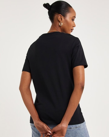 Pure Cotton Black Crew Neck Short Sleeve T-shirt