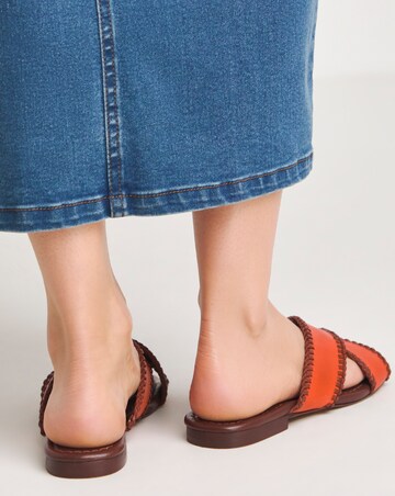 Miley Leather Crossover Slide Wide E Fit