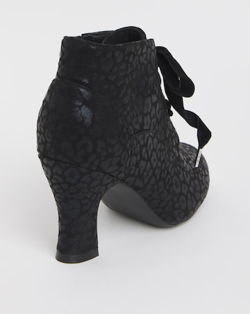 Joe Browns Black Satin Lace Up Bootie- Standard Fit (D)