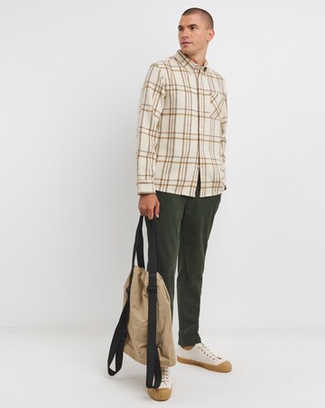 Long Sleeve Button Down Checked Flannel Shirt