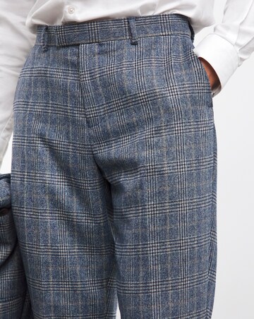 Blue Check Regular Fit Suit Trouser