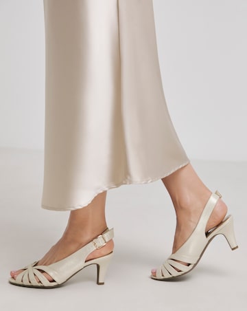 Lisbon Peep Toe Slingback Shoes - Extra Wide Fit (EEE)