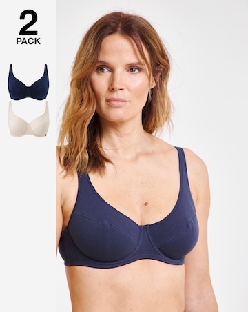 Slimma 2 Pack Cotton Wired Full Cup Bras B-G