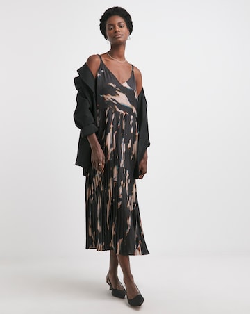 Satin Pleated Cami Dress
