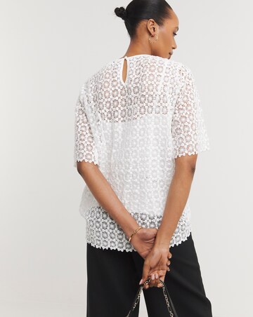 Short Sleeve Lace Top With Cami