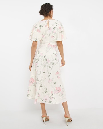 Joanna Hope Floral Angel Sleeve Midi Dress