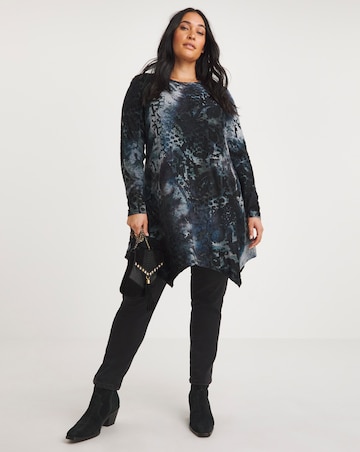 Joe Browns Blue Devore Hanky Hem Tunic