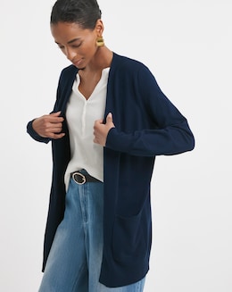 Eversoft Navy Longline Edge To Edge Cardigan