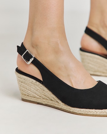 Miami Wedge Espadrille Slingback Sandals - Wide Fit (E)