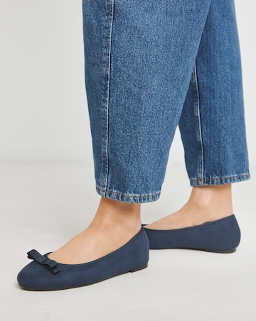 Simply Be Abundance Classic Bow Ballerina Shoes Extra Wide EEE Fit