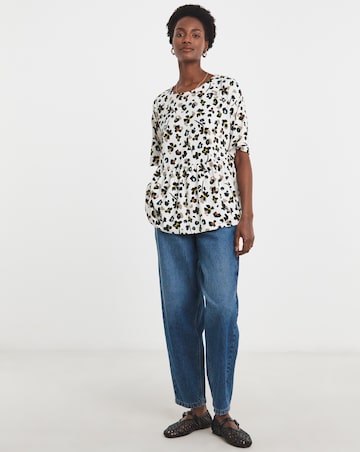 Crew Neck Short Sleeve Peplum T-Shirt