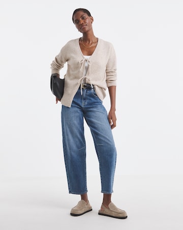 Oatmeal Tie Front Cardigan