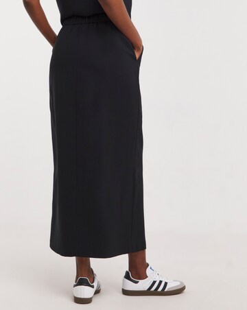 Black Split Front Pencil Skirt