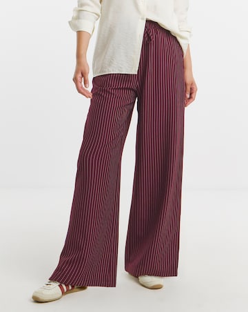 Pinstripe Drawstring Wide Leg Trouser