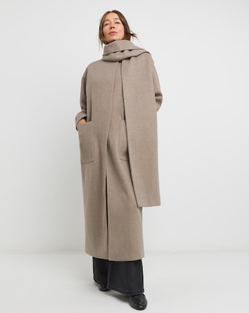 Neutral Longline Scarf Coat