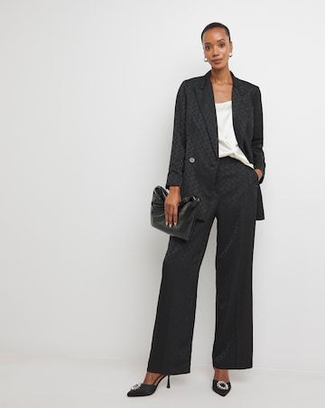 Satin Jacquard Double Breasted Blazer