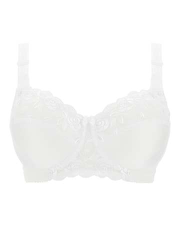 Miss Mary of Sweden Rose Embroidered Full Cup Wired Bra White