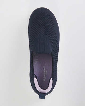 Cushion Walk Navy Arch Support Slip On Trainers- Extra Wide Fit (EEE)