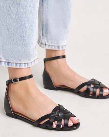Lydia Cut Out Peep Toe Ballerina - Extra Wide Fit (EEE)