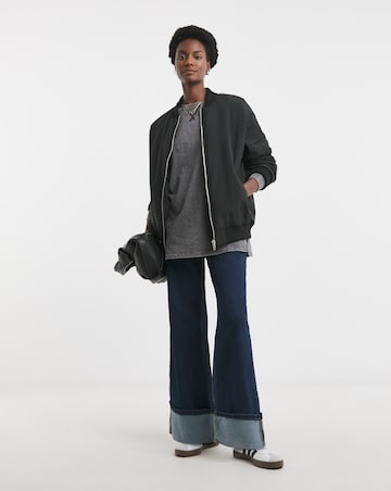 Acid Wash Basic Longline Sweatshirt