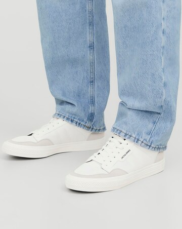 Jack & Jones Faux Leather Logo Trainers - White/Navy