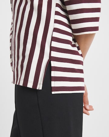 Burgundy Stripe Heavyweight T-Shirt