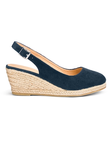 Miami Wedge Espadrille Slingback Sandals - Wide Fit (E)