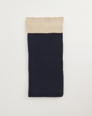 Navy Contrast Scarf Hat & Handwarmer Set