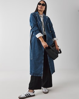 Indigo Denim Trench Coat