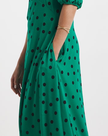 Puff Sleeve Soft Touch Jersey Dress