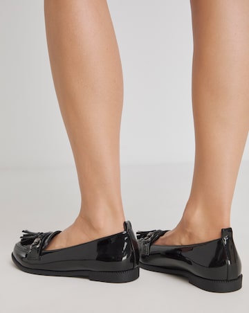 Simply Be Tampa Low Cut Tassel Loafers Extra Wide EEE Fit