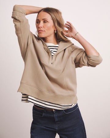 Anthology Rib Mix Half Zip Sweatshirt