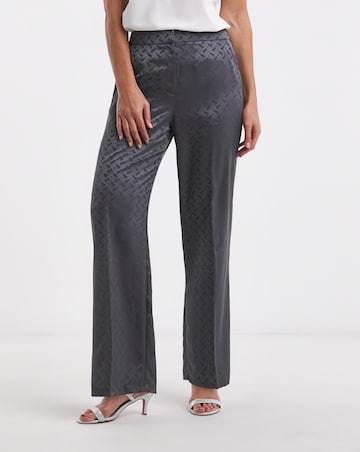 Geo Jaquard Satin Wide Leg Trousers