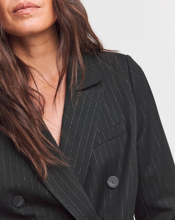 Metallic Thread Double Breasted Blazer